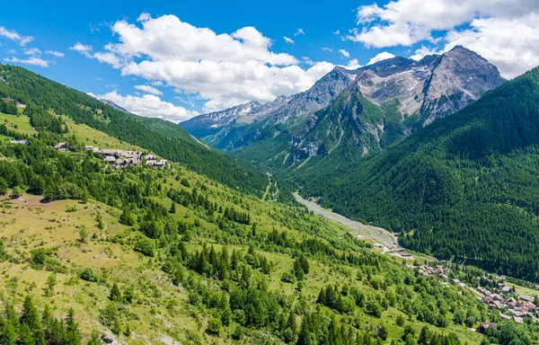 Bela Vista Panorâmica Perto Sestriere Província Turim Piemonte Itália — Fotografia de Stock