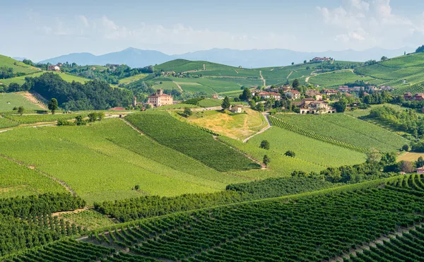 Panoramic View Barolo Castle Seen Small Cappella Delle Brunate Langhe — Stock Photo, Image