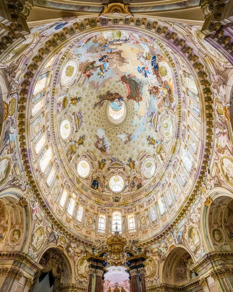 Vista Interior Majestoso Santuário Vicoforte Província Cuneo Piemonte Norte Itália — Fotografia de Stock