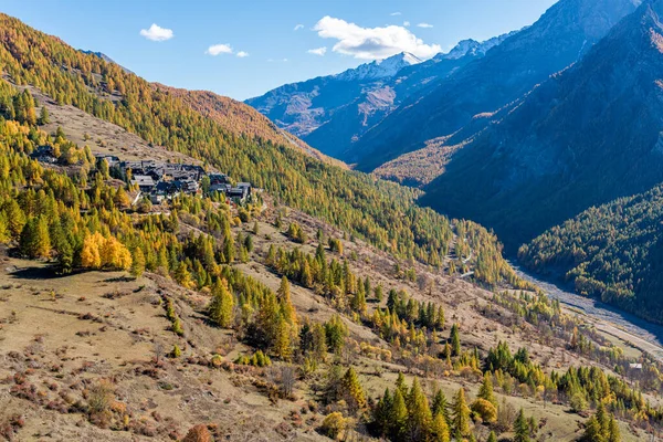 Schöne Herbstliche Landschaft Bei Sestriere Provinz Turin Piemont Italien — Stockfoto