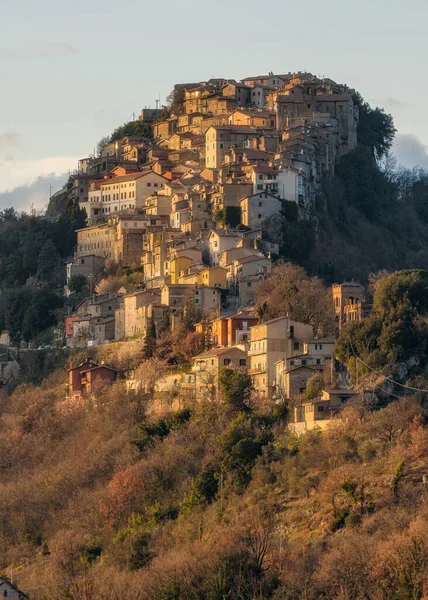 Scenographic Village Rocca Canterano Late Afternoon Province Rome Lazio Central — Stock Photo, Image