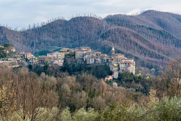 Pemandangan Panorama Gerano Desa Yang Indah Provinsi Roma Lazio Italia — Stok Foto