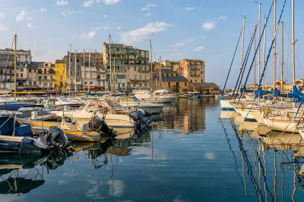 Colorata Città Bastia Suo Porto Una Serata Estiva Corse Francia — Foto Stock