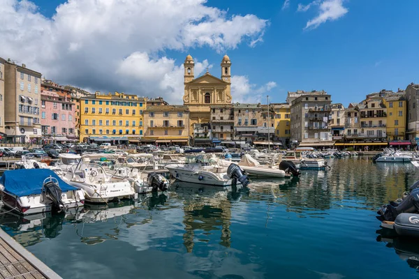 Kleurrijke Stad Bastia Haar Haven Een Zonnige Zomerdag Corse Frankrijk — Stockfoto