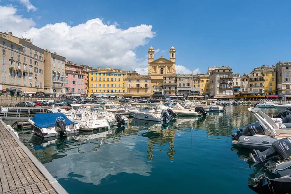 Colorata Città Bastia Suo Porto Una Giornata Estiva Soleggiata Corse — Foto Stock