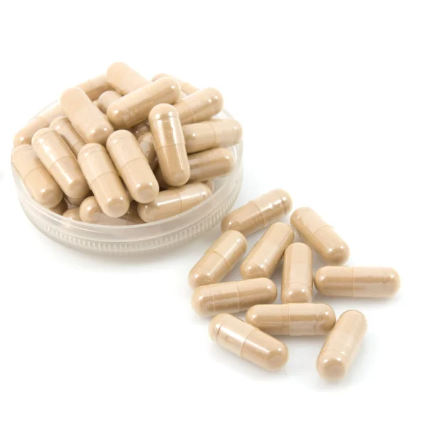 Natürliche Vitamin-Kapsel aus biologischen Kräutern — Stockfoto