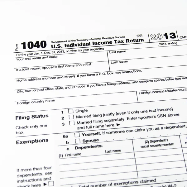 U.S. income tax form — Stock Photo, Image