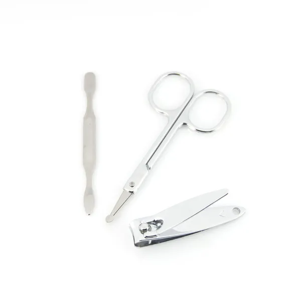 Outils d'une manucure sur fond blanc — Photo