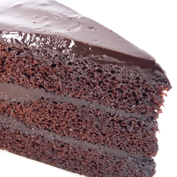 Close-up van donkere chocolade cake — Stockfoto