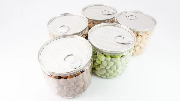 Detail of the lids of cans — Stock Photo, Image