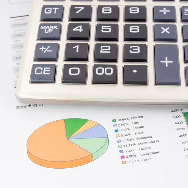 Financial accounting stock market graphs analysis — Stock Photo, Image