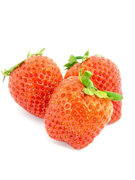 Fresh strawberries isolated on white background. — Stock Photo, Image