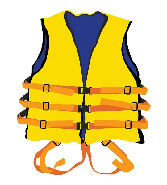 Yellow life jacket — Stock Vector