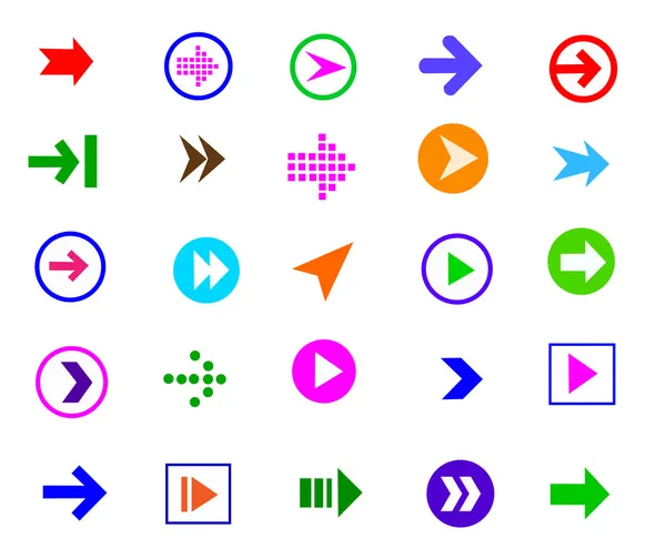 Button arrow sign icon set — Stock Vector