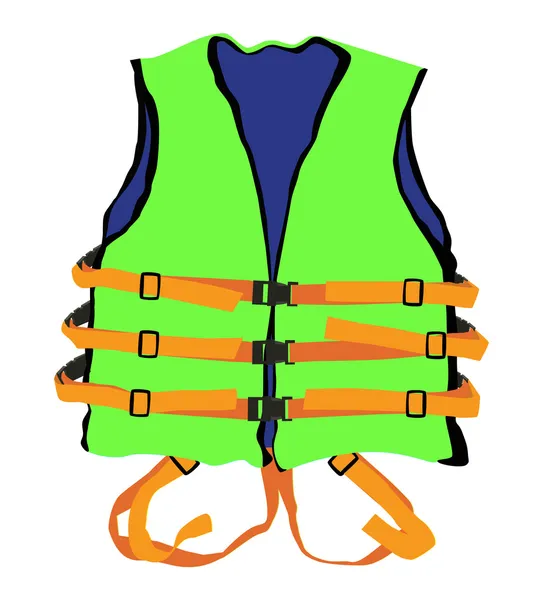 Green Life jacket — Stock Vector