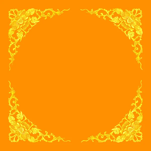 花柄フレーム オレンジ — ストック写真