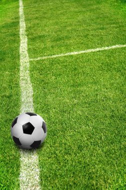 futbol sahası üzerinde bir top
