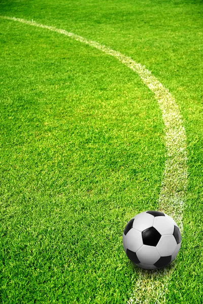 futbol sahası üzerinde bir top