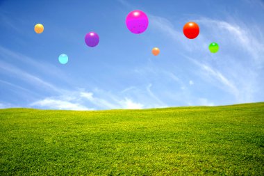 çayır renkli balonları