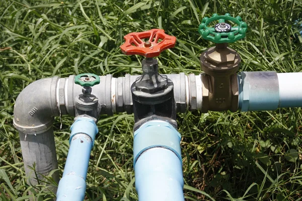 Water valve with separate supply pipes — Stock Photo, Image