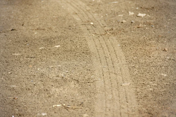 Curve tire tracks on Soil — Stock Photo, Image