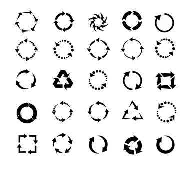 circle arrows, refresh, reload icon set clipart
