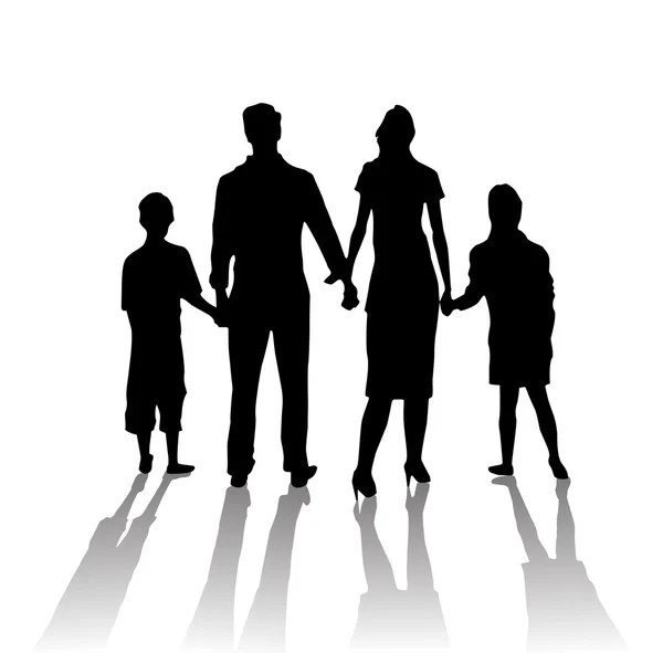 Silhouette famille ombre — Image vectorielle