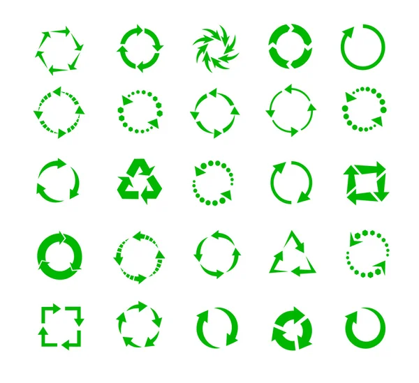 Groene cirkel pijlen — Stockvector