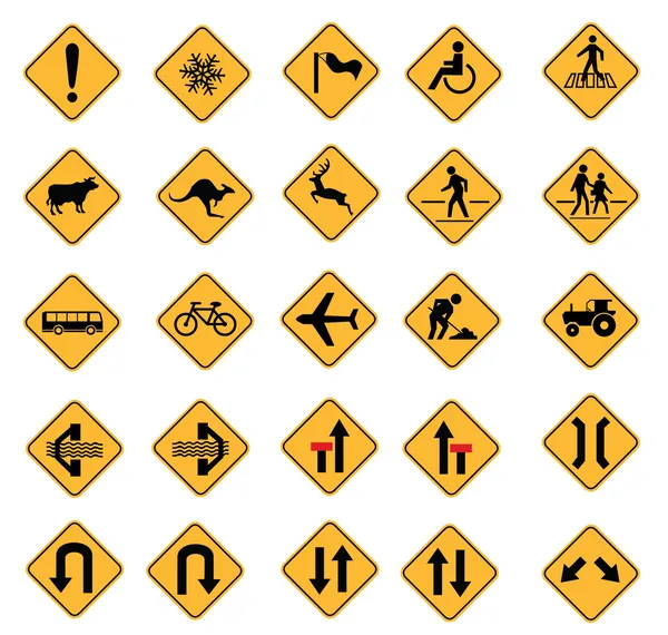 Warning road signs — Stock Vector