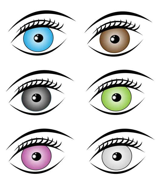 Ojos coloridos conjunto — Vector de stock