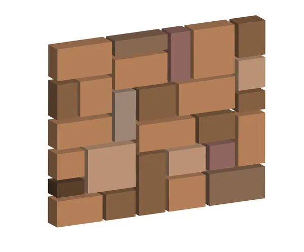 3D brick stenmur — Stock vektor