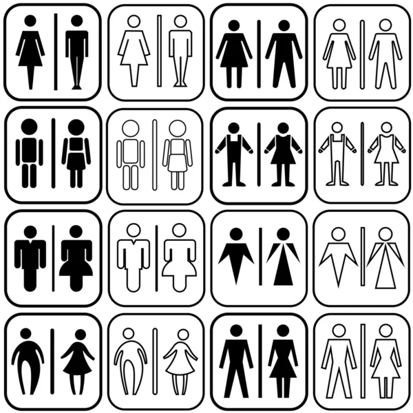 Toiletten-Symbole gesetzt — Stockvektor