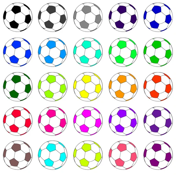 Colorful football set 02 — Stock Vector