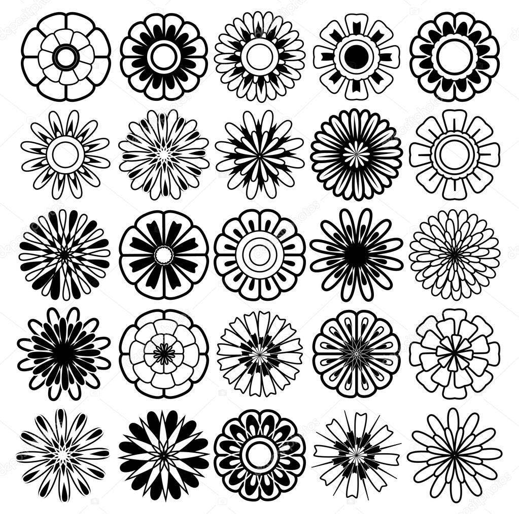 Formas de flor imágenes de stock de arte vectorial | Depositphotos