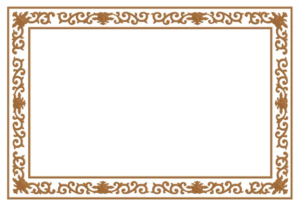 Floral wood carving border — Stock Vector