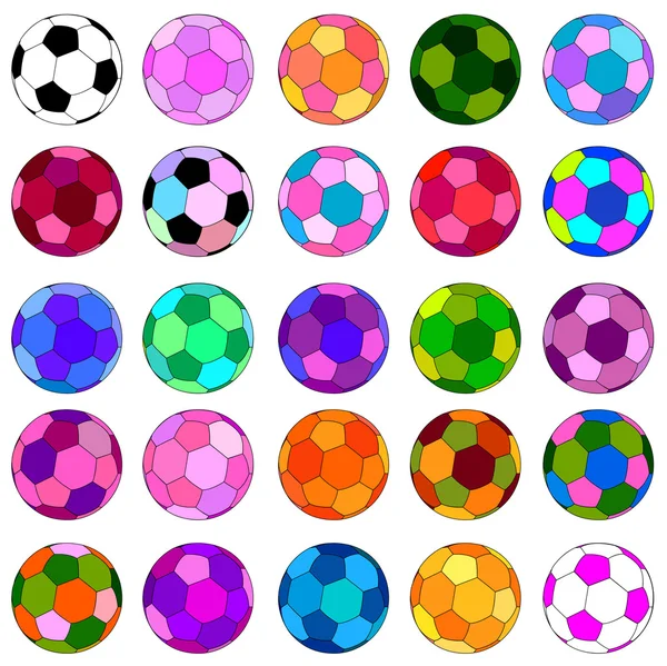 Colorful football set — Stock Vector