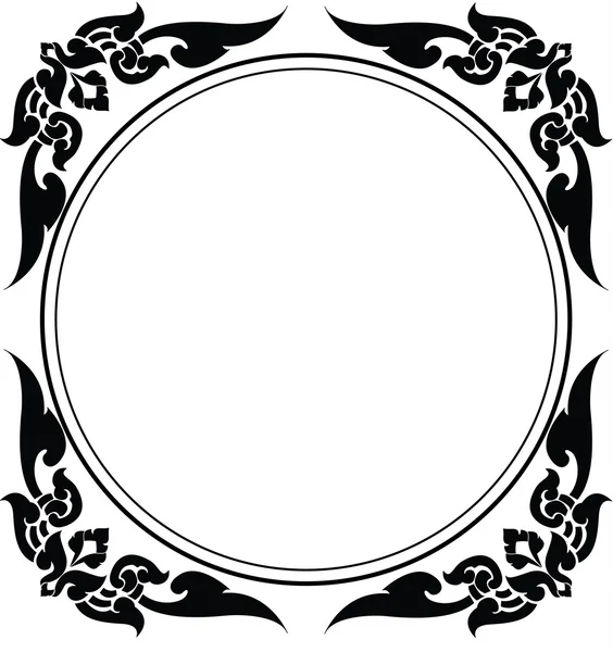 Cadre cercle de motif thaï — Image vectorielle