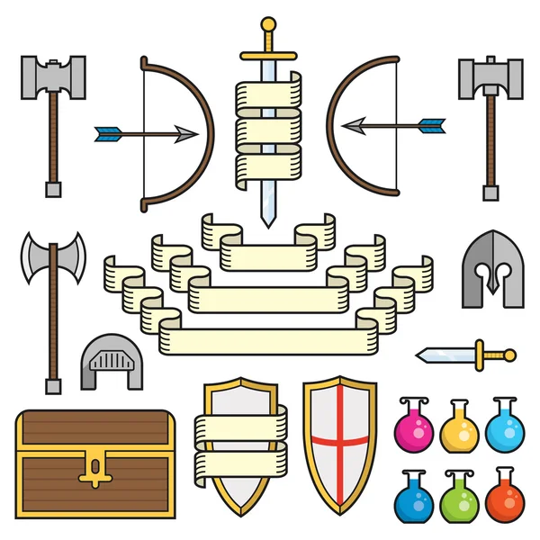 Fantasy Symbols and Scrolls — Stock Vector