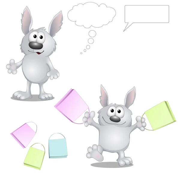Conigli dei cartoni animati divertenti — Vettoriale Stock