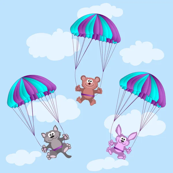 hayvanlar üzerinde paraşüt