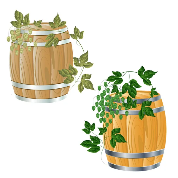 Wooden barrel of — Stock Vector