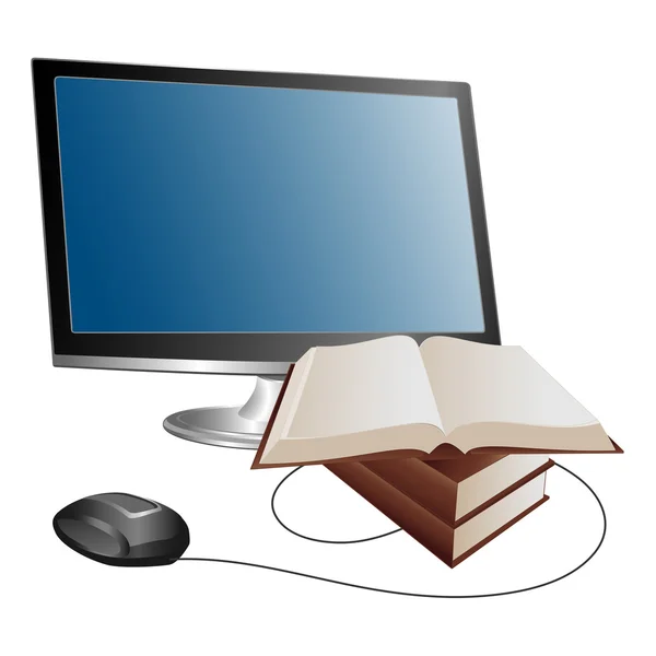 monitör ve kitaplar