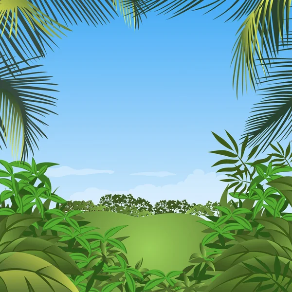 Abstrakter Hintergrund mit grünen Blättern. Vektorillustration — Stockvektor