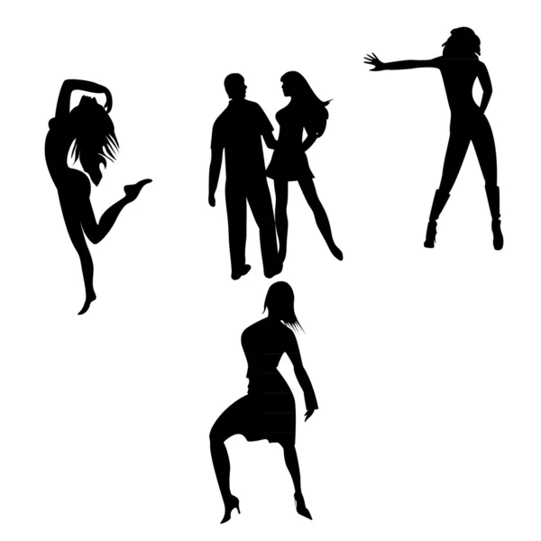 Dans eden insanların siluetleri