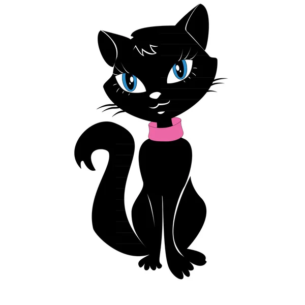 Gato negro — Vector de stock