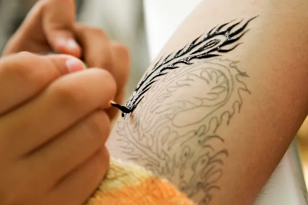 Pittura del tatuaggio — Foto Stock