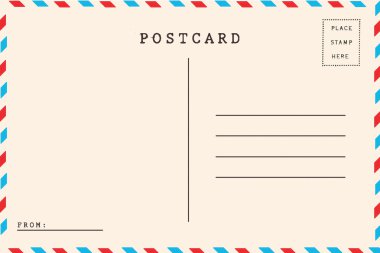 havayolu arkası boş kartpostal
