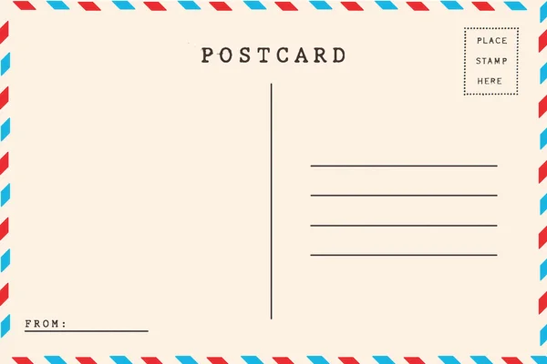 Voltar de correio aéreo cartão postal em branco — Fotografia de Stock