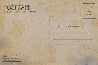 Kirli leke ile kartpostal Backside