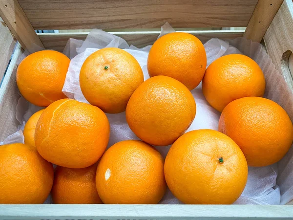 Mandarin Orange Fruit Basket Supermarket — Stock Photo, Image